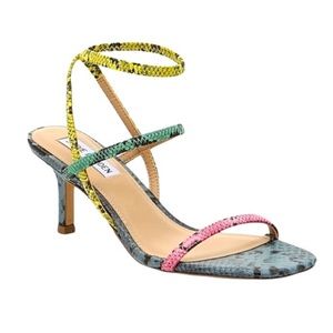 Steve Madden Meline Sandals, Size 9, Blue Green Yellow